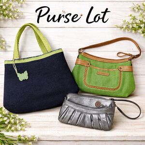 3 Pc Purse Lot Bundle Liz Claiborne Tote Kim Rogers Shoulder Bag ELLE Wristlet